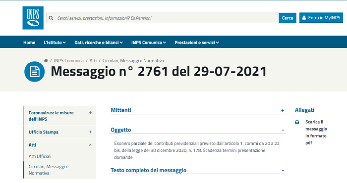 Esonero contributi professionisti: domande all'INPS entro settembre, alle Casse 31 ottobre